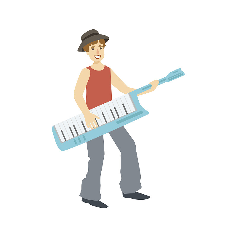 Guy Playing Musical Keyboard, Creative Person插图