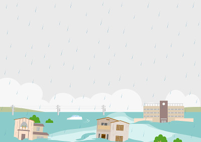 淹水城市自然灾害的例证
