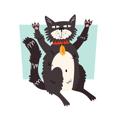 黑猫。动物的权利。所有的生命。抗议。不残忍。平面向量插图。孤立在白色背景上。打印。设计元素。