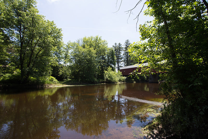 Red covered bridge