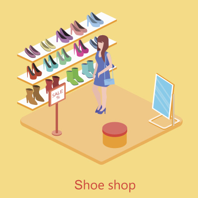 等距室内鞋店