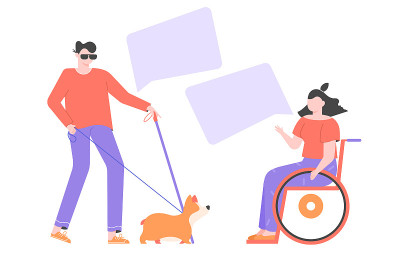 Communication of people with disabilities. A blind