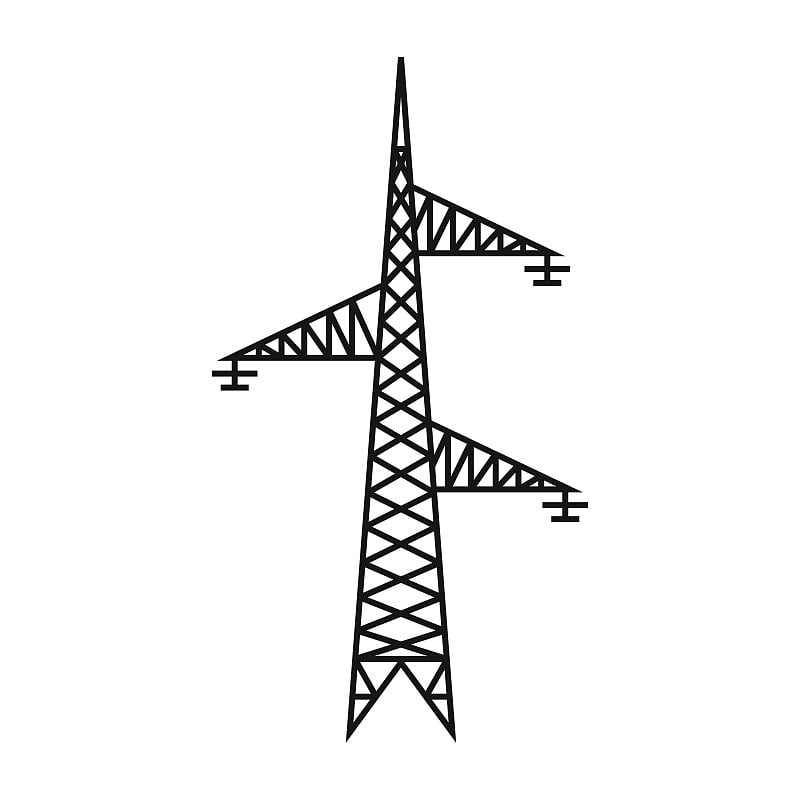 电塔。电源线支架是一种固定电线的结构。架空输电线路的支撑。