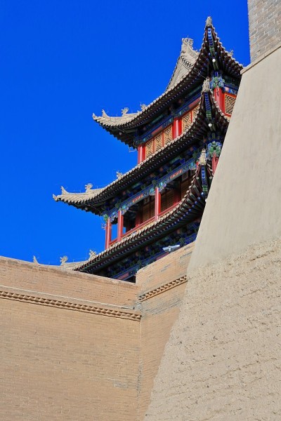 嘉峪关要塞-嘉峪关市-甘肃-0758上的柔源门-安抚门-西门三层楼