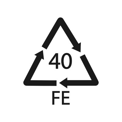 塑料回收符号FE 40，包装塑料。矢量图
