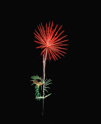 真正孤立的烟花，花朵图案