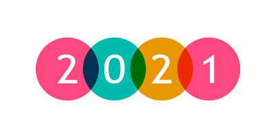 2021新年快乐。向量假日横幅