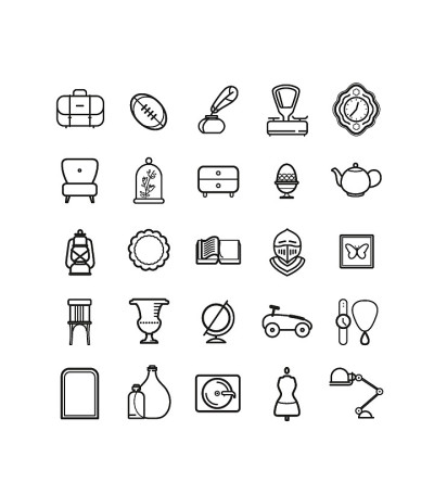 collection of pictos, symbols, antiques, antique, 