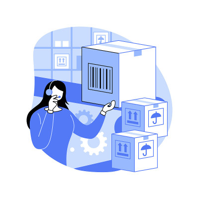 仓库语音任务抽象概念矢量插图。
