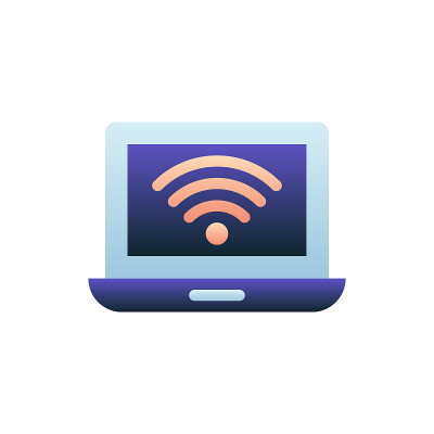 Wifi连接矢量平面渐变图标样式插图。EPS 10个文件