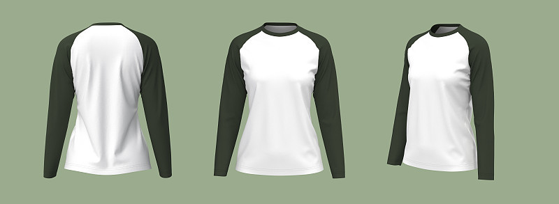长袖raglan t恤模型