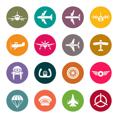 航空彩色矢量图标