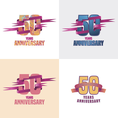 50周年纪念向量图标集