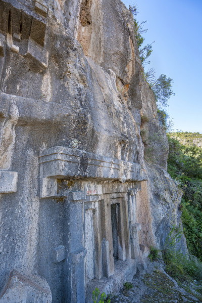 阿明塔斯墓的风景，在Fethiye Muğla。