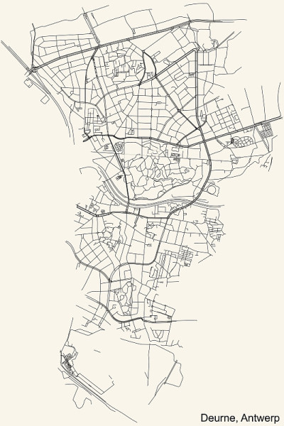 比利时安特卫普德恩区的街道地图
