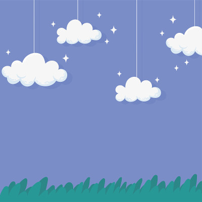 夜空悬云星辰草自然设计