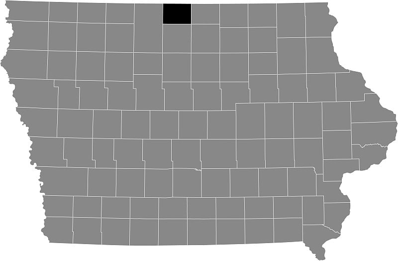 美国爱荷华州温尼贝戈县的位置地图