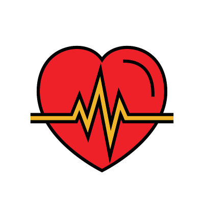 heartbeat icon. automated external defibrillator s