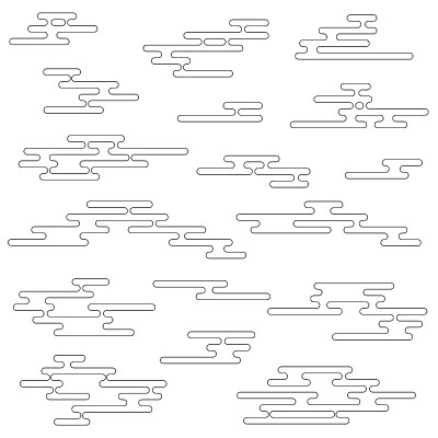 Japanese clouds. Chinese clouds. Design elements f