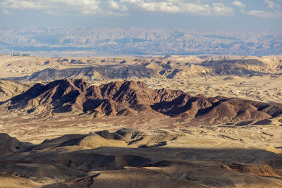 Makhtesh Ramon(拉蒙火山口)景观。内盖夫沙漠。以色列