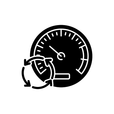 压力表黑色字形图标