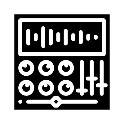 声音处理视频制作字形图标矢量插图