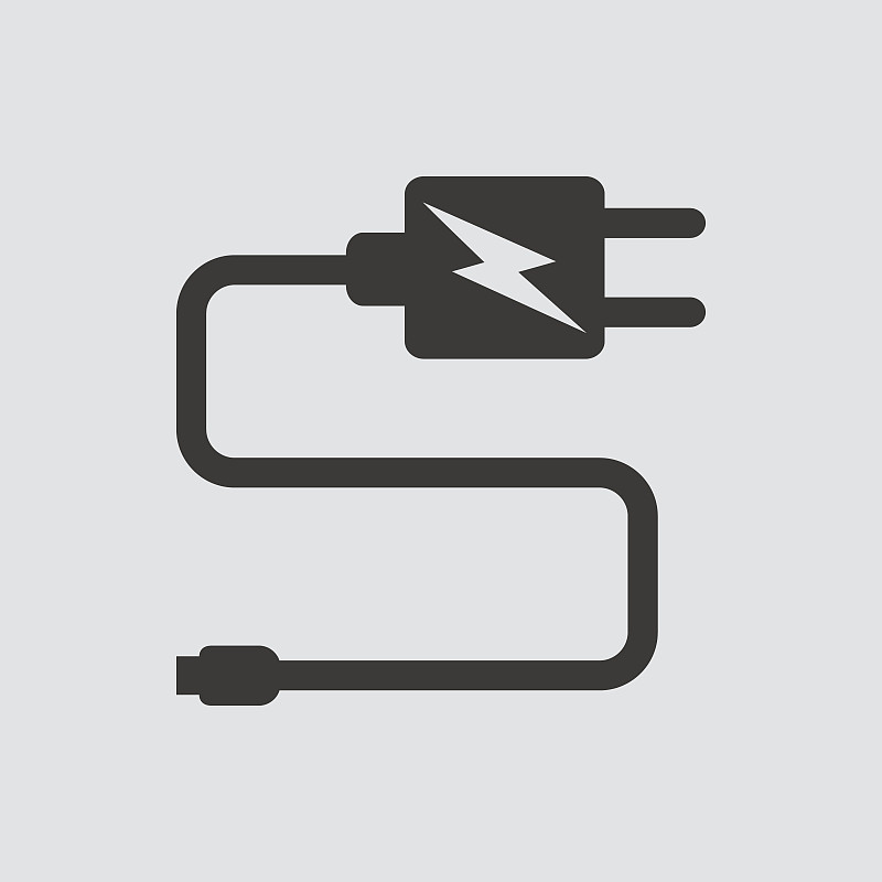 Power adapter icon isolated of flat style.