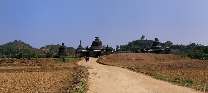 缅甸Mrauk u的古老寺庙