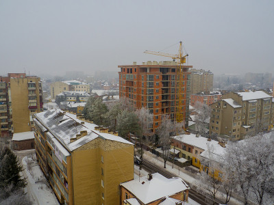 雪天的城市景观
