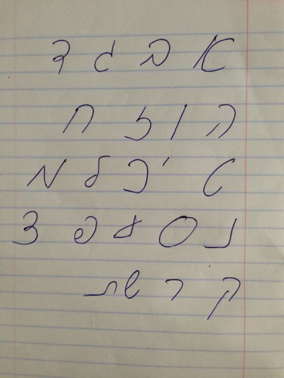 希伯来语字母表22个字母