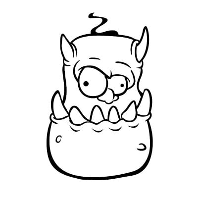 愤怒的卡通怪兽恶魔角色
