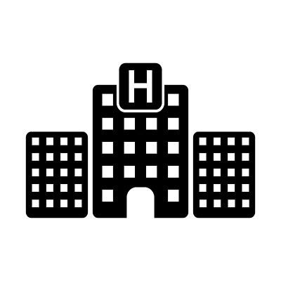 酒店图标孤立在白色背景。简单的平面象形图的商业，营销，互联网的概念。时髦的现代矢量符号的网站设计或移