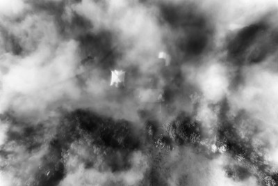 雾场顶部向下BW