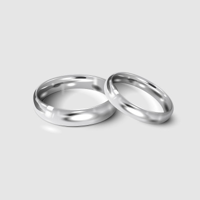 银婚戒与白色分离