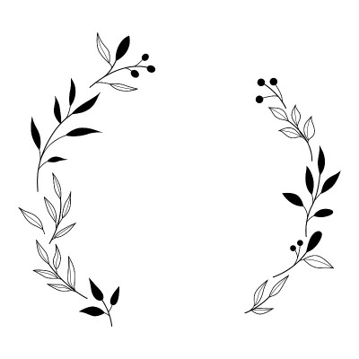 花环枝手绘风格。
