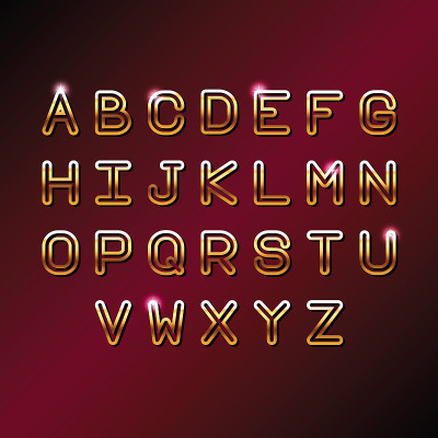 GOLD VIP letters alpahabet