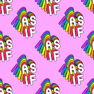 Seamless pattern with words “As If” isolated on pi