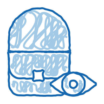 袋子检查涂鸦图标手绘插图