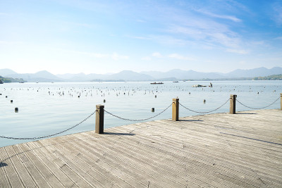 美丽的建筑景观和杭州西湖景观