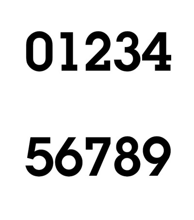 黑色数字0 - 9