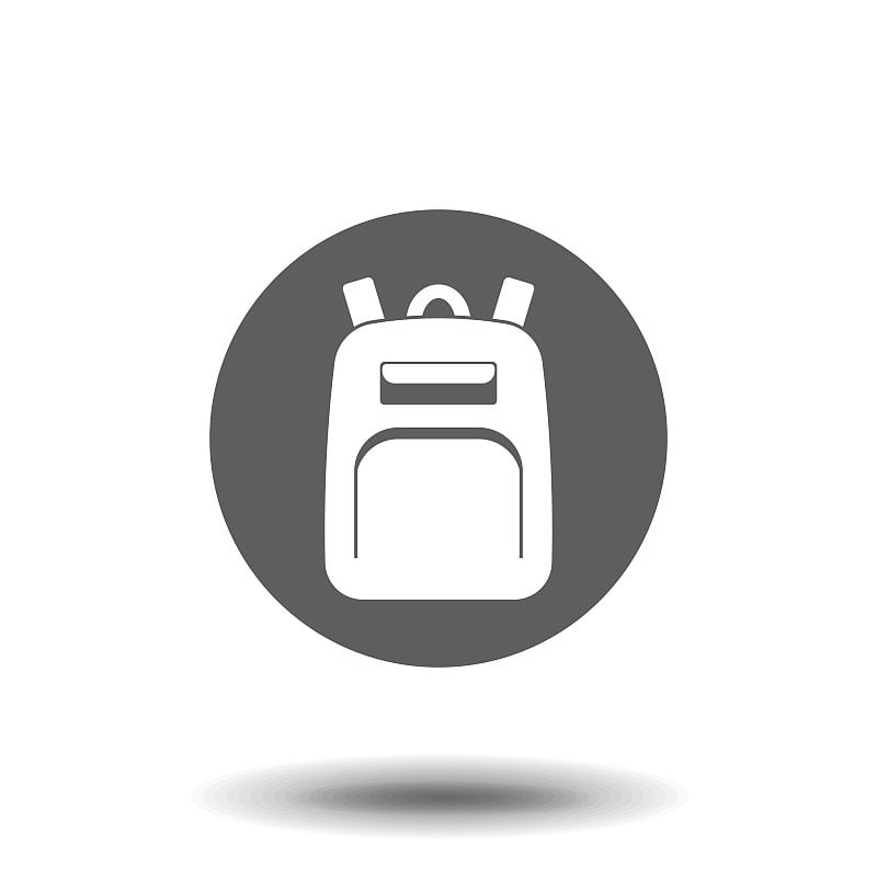 Backpack solid icon. School bag vector illustratio