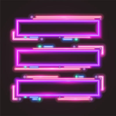 时尚的霓虹横幅设计。