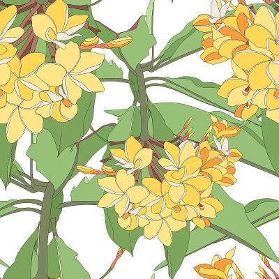 Tropical floral summer seamless pattern background
