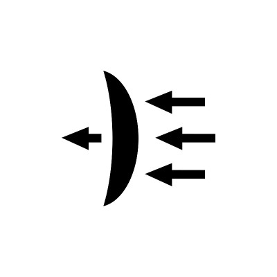 隐形眼镜透光，色散平面矢量图标