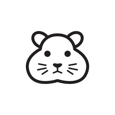仓鼠网络图标。矢量分离可爱的啮齿动物头部象形图在白色的背景