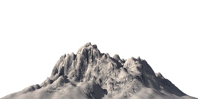 雪山孤立在白色背景3d插图