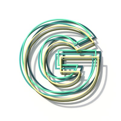 三种颜色线字体字母G 3D