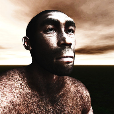 直立人的3d插图