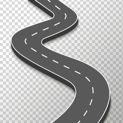 弯曲的道路。矢量图