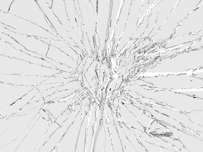 痛苦和死亡:碎玻璃心脏形状